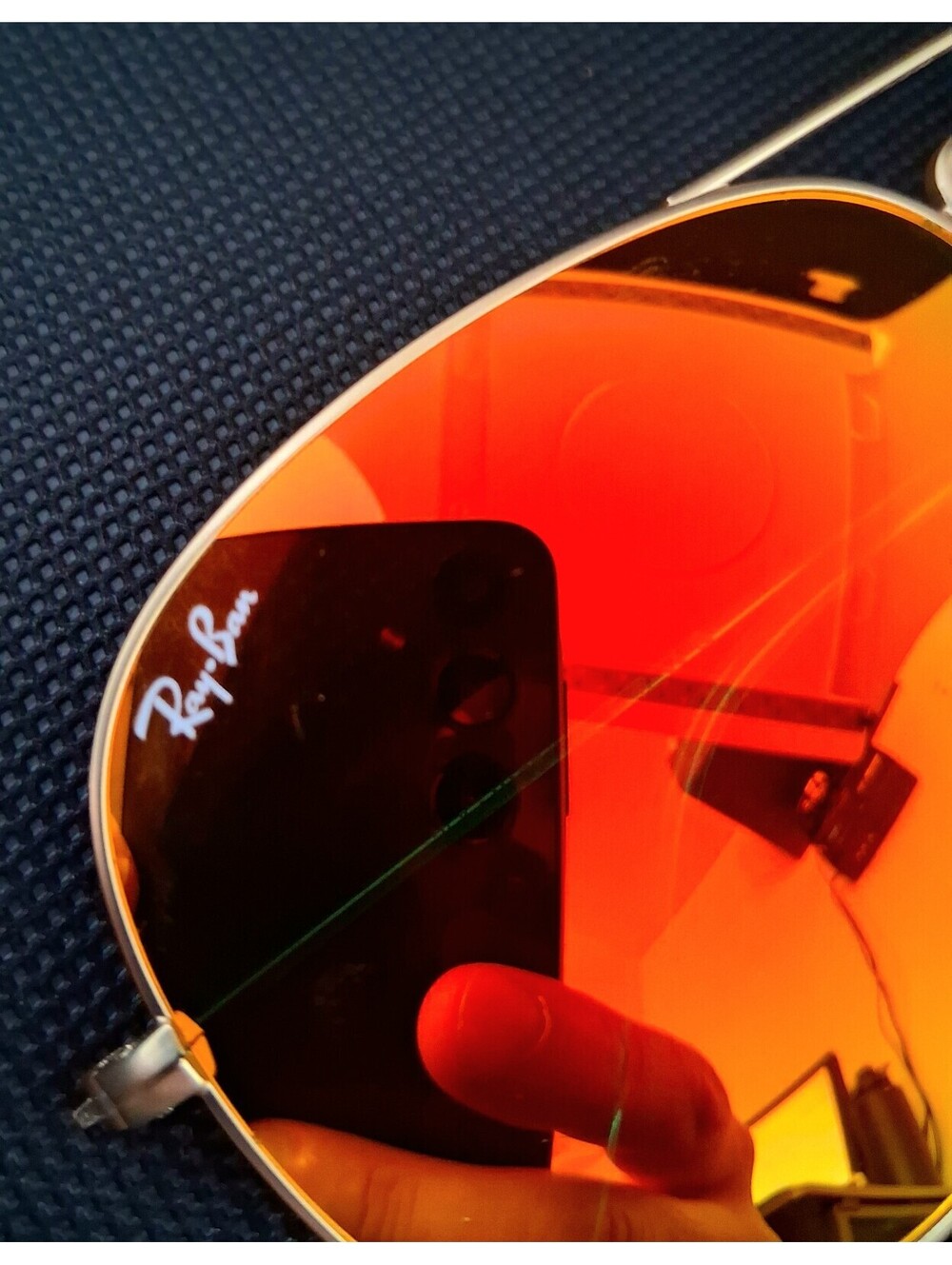 NEW Ray Ban RB3025 58mm Aviator Fire Orange Lens Gold Frame Sunglasses - Picture 5 of 5
